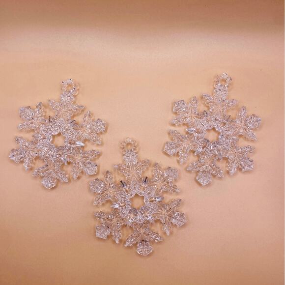 Waterford Marquis Crystal Snowflake Ornament Set of 3 No Box - Picture 4 of 5